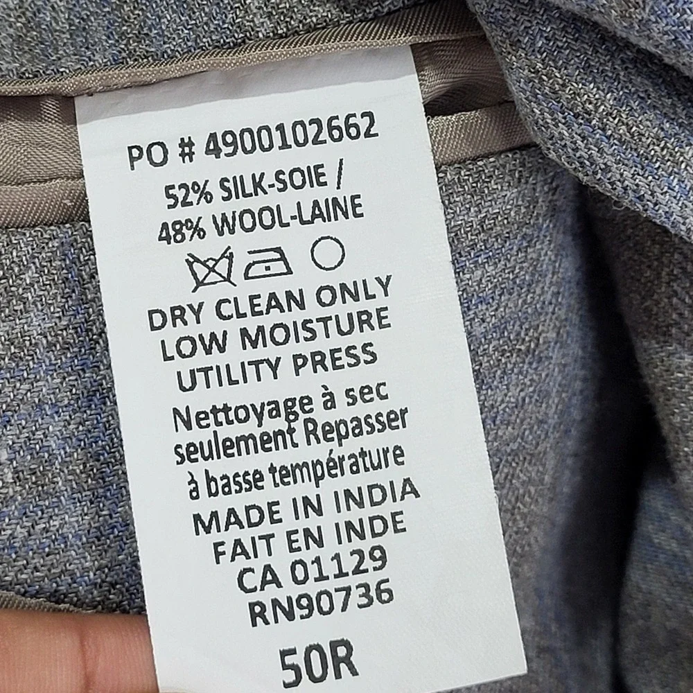 Lauren Ralph Lauren Blazer Mens 50R Tan Blue Plaid Silk Wool Sport Coat Jacket